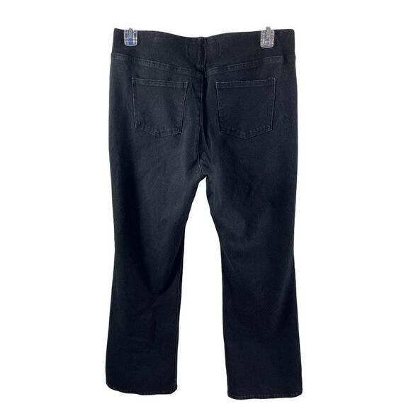 Soft Surroundings Pull On Flare Bootcut Stretch Jeans Size Medium Black Denim - Picture 5 of 8